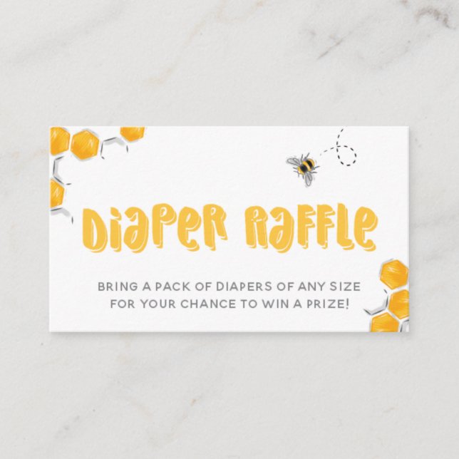 Sött honungsbi Babyskor Diaper Raffle Card Tilläggskort (Framsida)
