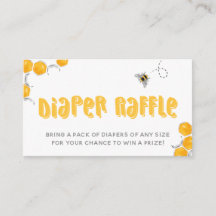 Sött honungsbi Babyskor Diaper Raffle Card