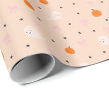 Sött höst-Halloween-spök-mönster inslagningspapper