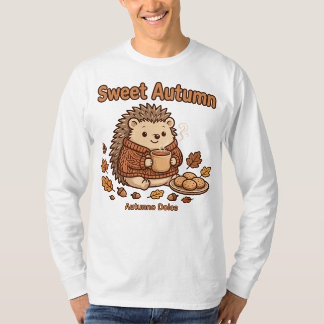 Sött höstlockigt Coccolo T Shirt (Framsida)