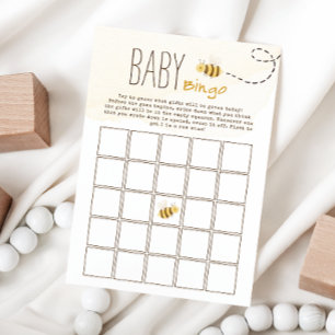 Sött Humla-babyskor Baby Bingo-spelkort Inbjudningar