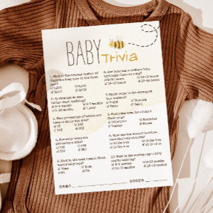Sött Humla-babyskor Baby-trivia-kort Inbjudningar