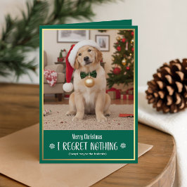Sött humoristiskt hundfoto God Jul viklat Helgkort