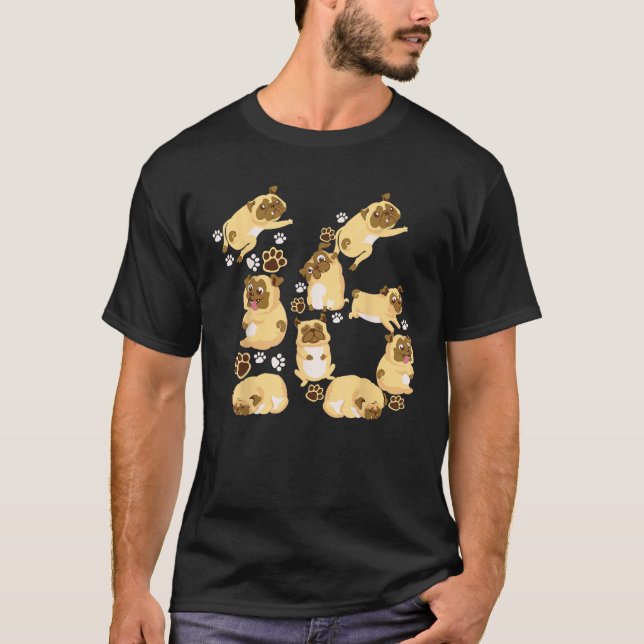 Sött Hund 16-årspresent Coolt 16 år gammal Mops  T Shirt (Framsida)