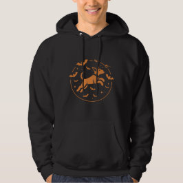 sött hund flygande med fladdermöss Halloween Hoodie