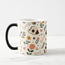 Sött Hund Folkkonst Whimsical Handritad Hunddesign