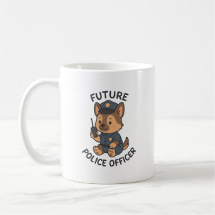 Sött Hund Framtida Polisman Tema Kaffemugg