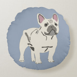 Sött hund, fransk bulldog rund kudde