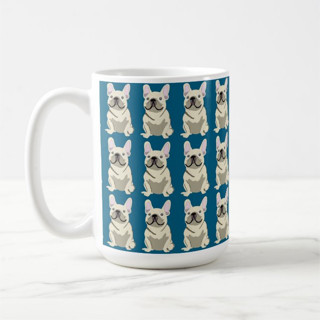 Sött hund, fransk bulldogg kaffemugg (Vänster)