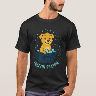 Sött Hund Frysande Säsong Vinter Kall Dopp T Shirt