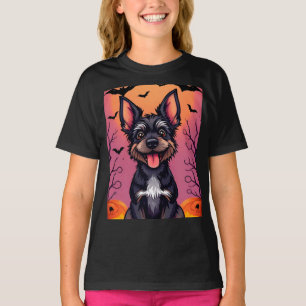 Sött Hund i Halloween-scen med pumpor T Shirt
