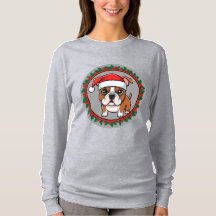 Sött hund inuti festlig julkrans