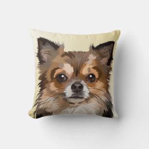 Sött Hund Kuddcover Brun Pomeranian Kudde