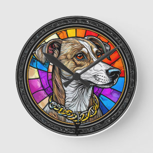 Sött Hund Rund Klocka