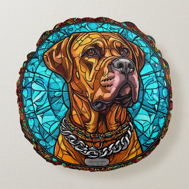 Sött Hund Rund Kudde (Framsidan)