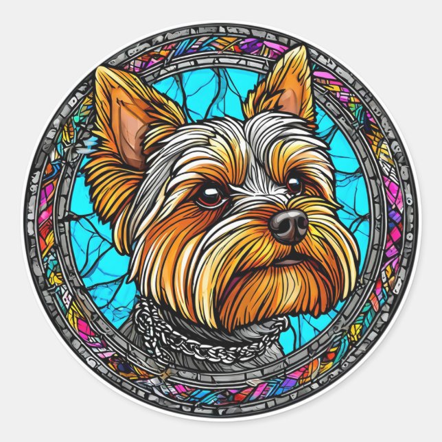 Sött Hund Runt Klistermärke (Framsida)