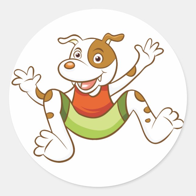 Sött Hund Runt Klistermärke (Framsida)
