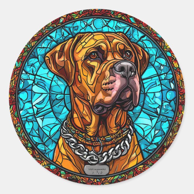 Sött Hund Runt Klistermärke (Framsida)