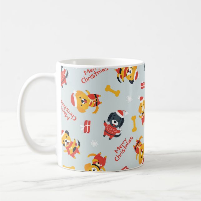 Sött Hund Tematisk Jul Kaffemugg (Vänster)
