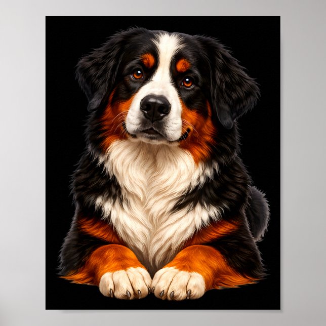 Sött hundälskar-design Berner Sennenhund  Poster (Framsidan)