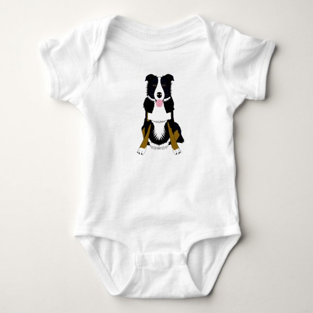 Sött hunddesign. baby overall t shirt (Framsida)