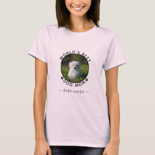 Sött Hundfoto Namn Svarta Tassavtryck Personligt T Shirt