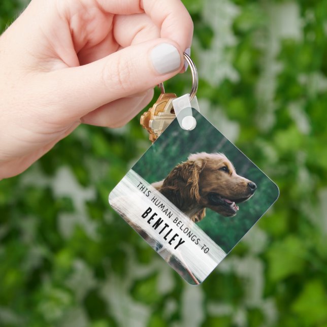 Sött hundfoto nyckelring (Hand)