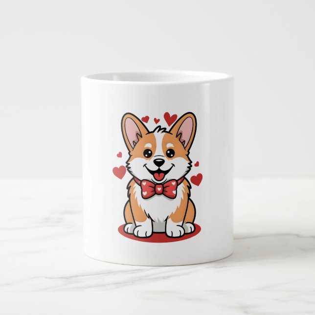 Sött Hundmamma Presente – Förtjusande Corgi Valp K Jumbo Mugg (Framsidan)