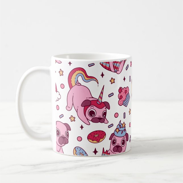 Sött hundmönster för hundälskare kaffemugg (Vänster)