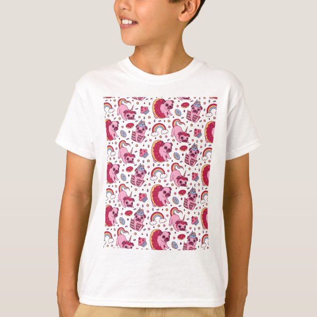 Sött hundmönster för hundälskare t shirt (Framsida)