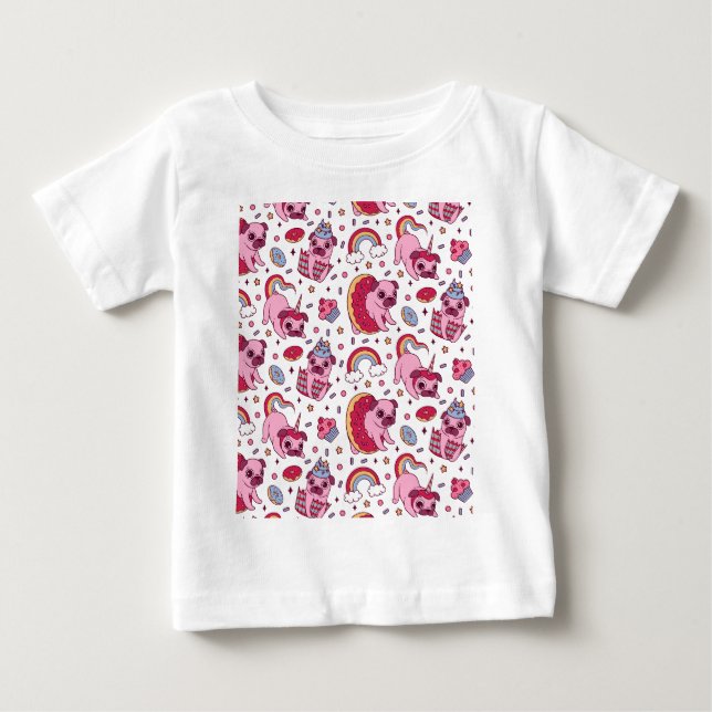 Sött hundmönster för hundälskare t shirt (Framsida)