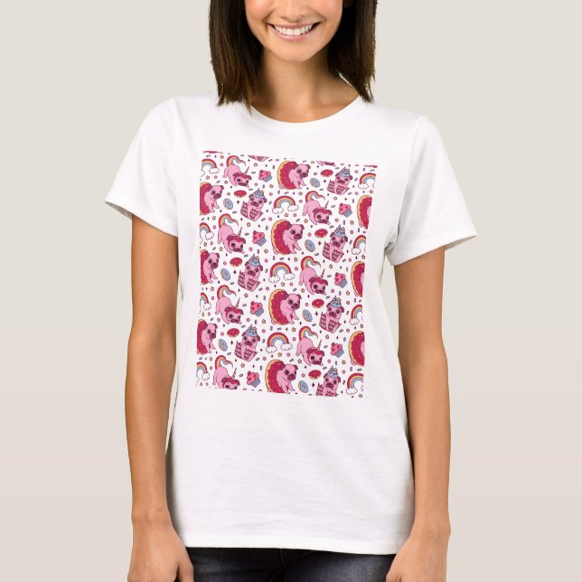 Sött hundmönster för hundälskare t shirt (Framsida)