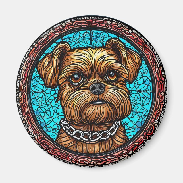Sött hundporträtt magnet (Framsidan)