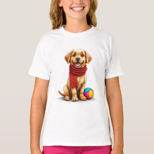 Sött hundporträtt t shirt