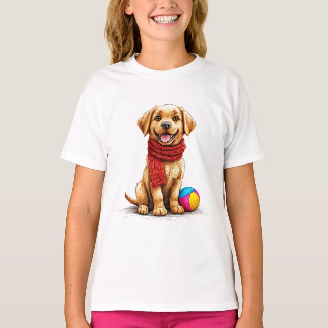 Sött hundporträtt t shirt (Framsida)