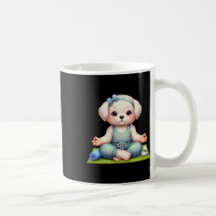 Sött hundyoga med snygg outfit, hundälskare kaffemugg