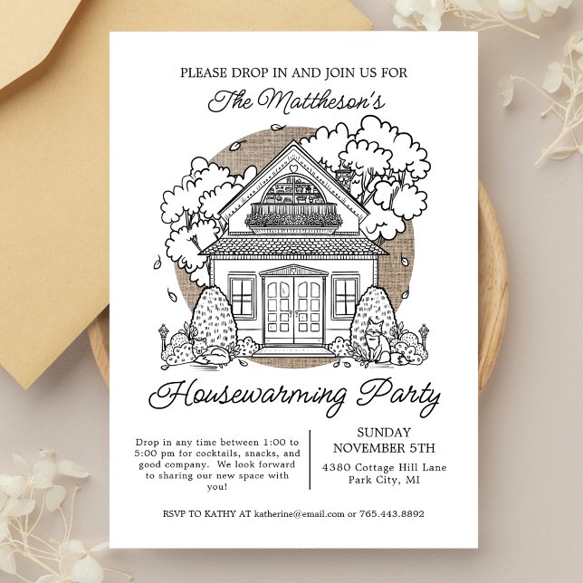 Sött hus inflyttningsfest i huset inbjudningar (Skapare uppladdad)