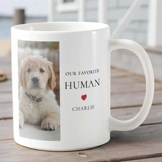Sött Husdjur Foto Hund Namn Modernt Enkelt Kaffemugg (Skapare uppladdad)