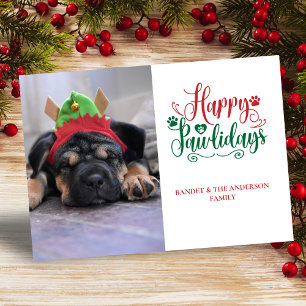 Sött husdjur jul glad Pawlidays foto Julkort