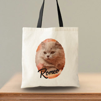 Sött husdjur katt foto manusnamn tygkasse
