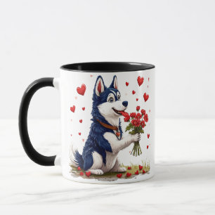 💘 Sött Husky Alla Hjärtans Dag-hundpresent Till H Mugg