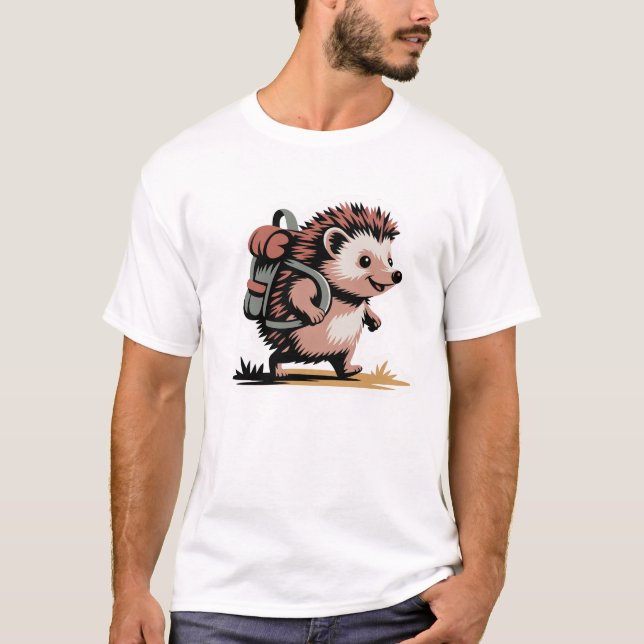 Sött Igelkott Ryggsäck T-Shirt Design (Framsida)