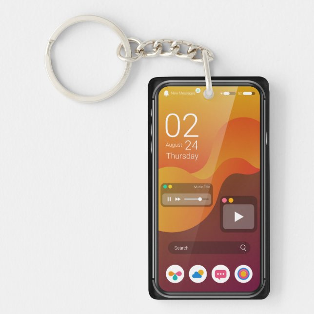 Sött iPhone-Tech-älskare-present Nyckelring (Framsidan)