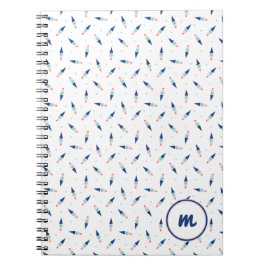 Sött iskonmönster personlig monogram anteckningsbok