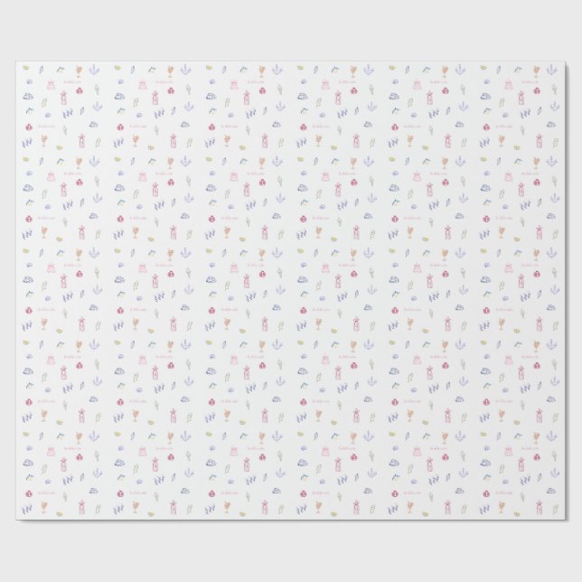 Sött italienskt minimalistiskt födelsedagsfirande presentpapper (Platt)