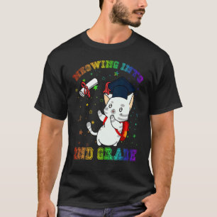 Sött jamande i 2:a klass katt kattunge tillbaka ti t shirt