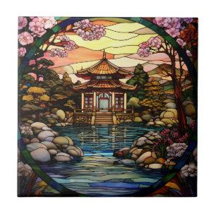 Sött japanskt Garden faux-glas för nedfläckad Kakelplatta