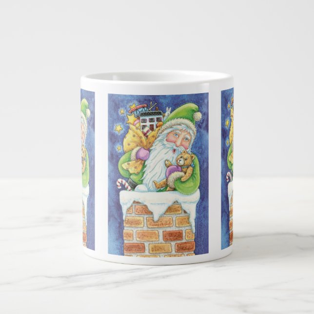 Sött jul, Tomte i skorsten med leksaker Jumbo Mugg (Framsidan)