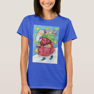 Sött jul, tomte med kattungar och katter! tee shirt
