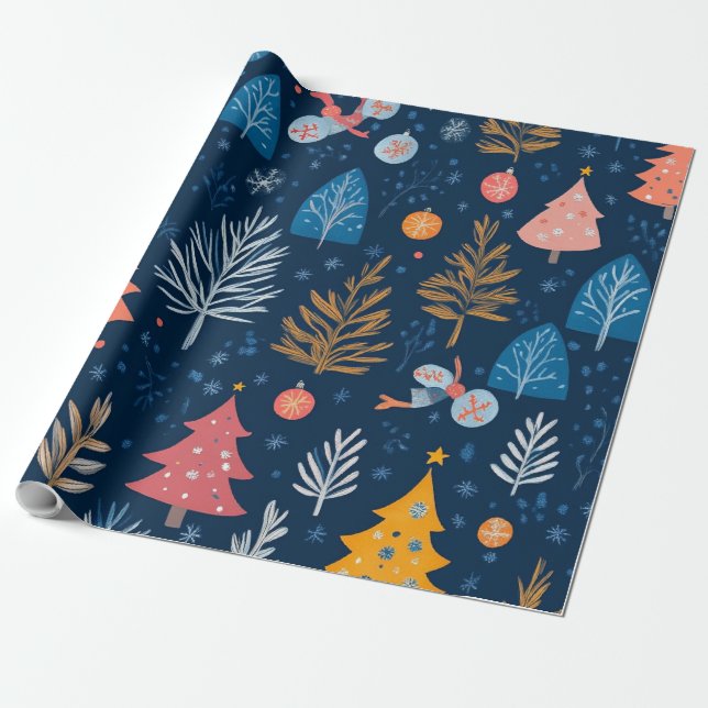 Sött jul vinter present presentpapper (Utrullad)